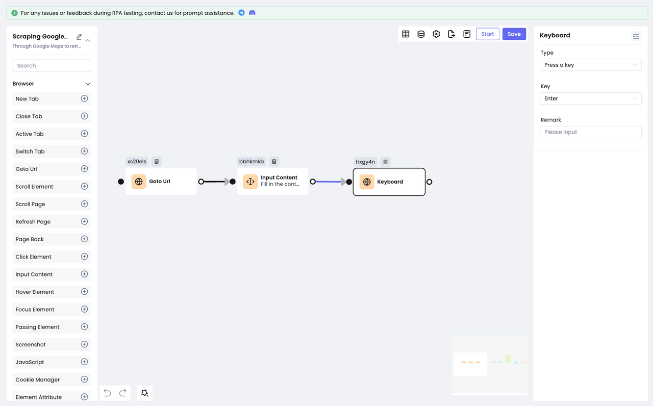 using the Keyboard node