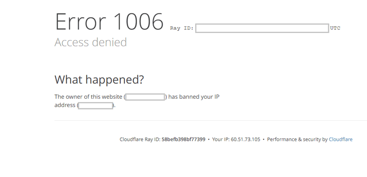 Cloudflare error 1006