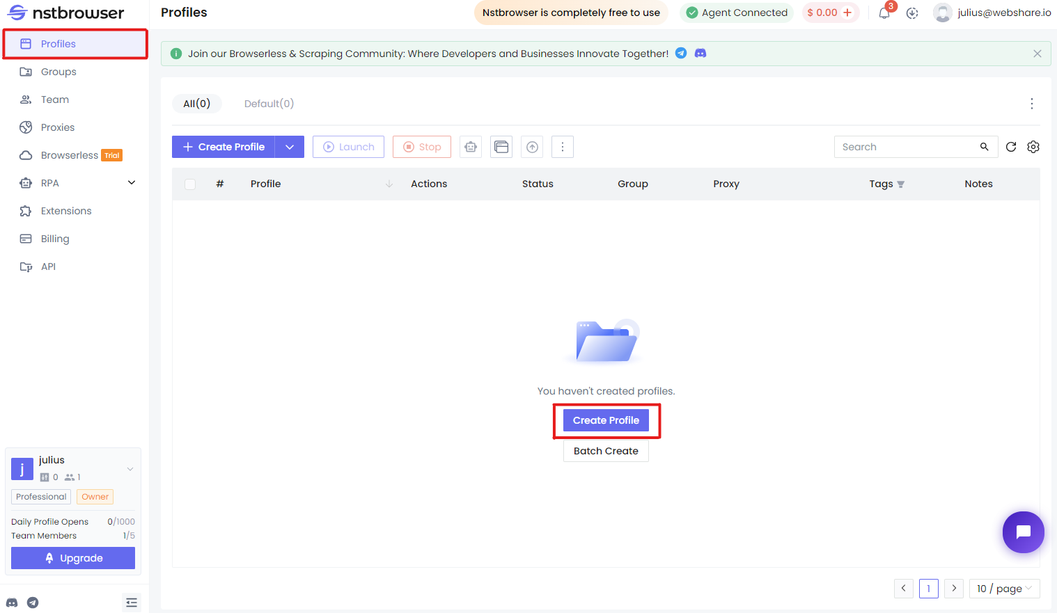 Install Nstbrowser & Create a New Profile