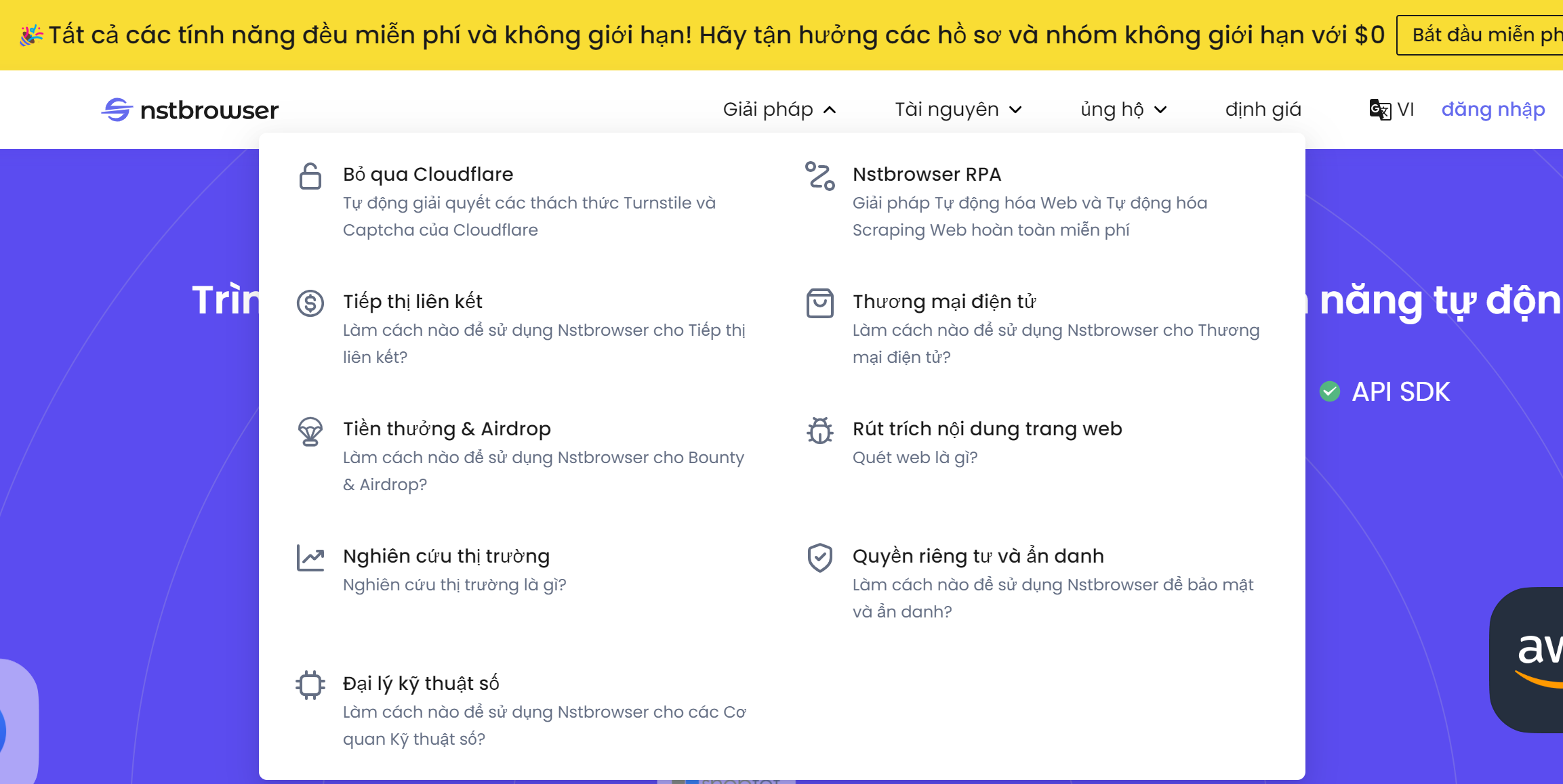 Nstbrowser Giải pháp
