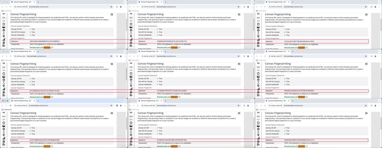 Nstbrowser Canvas Noise Fingerprints