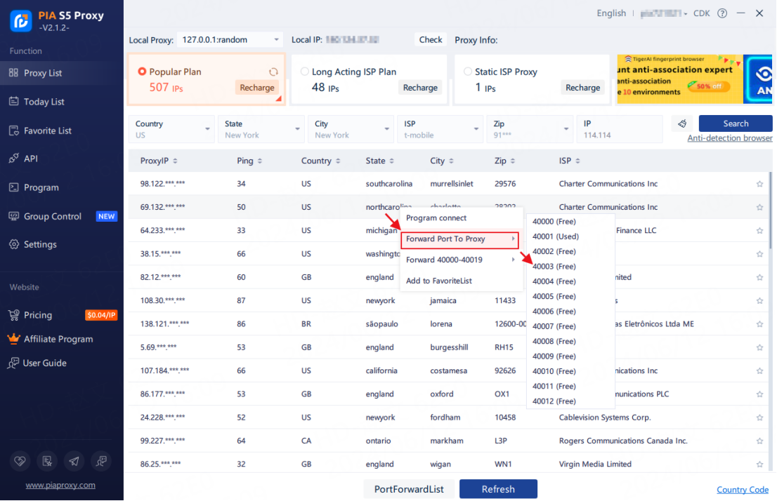 Extract IP information