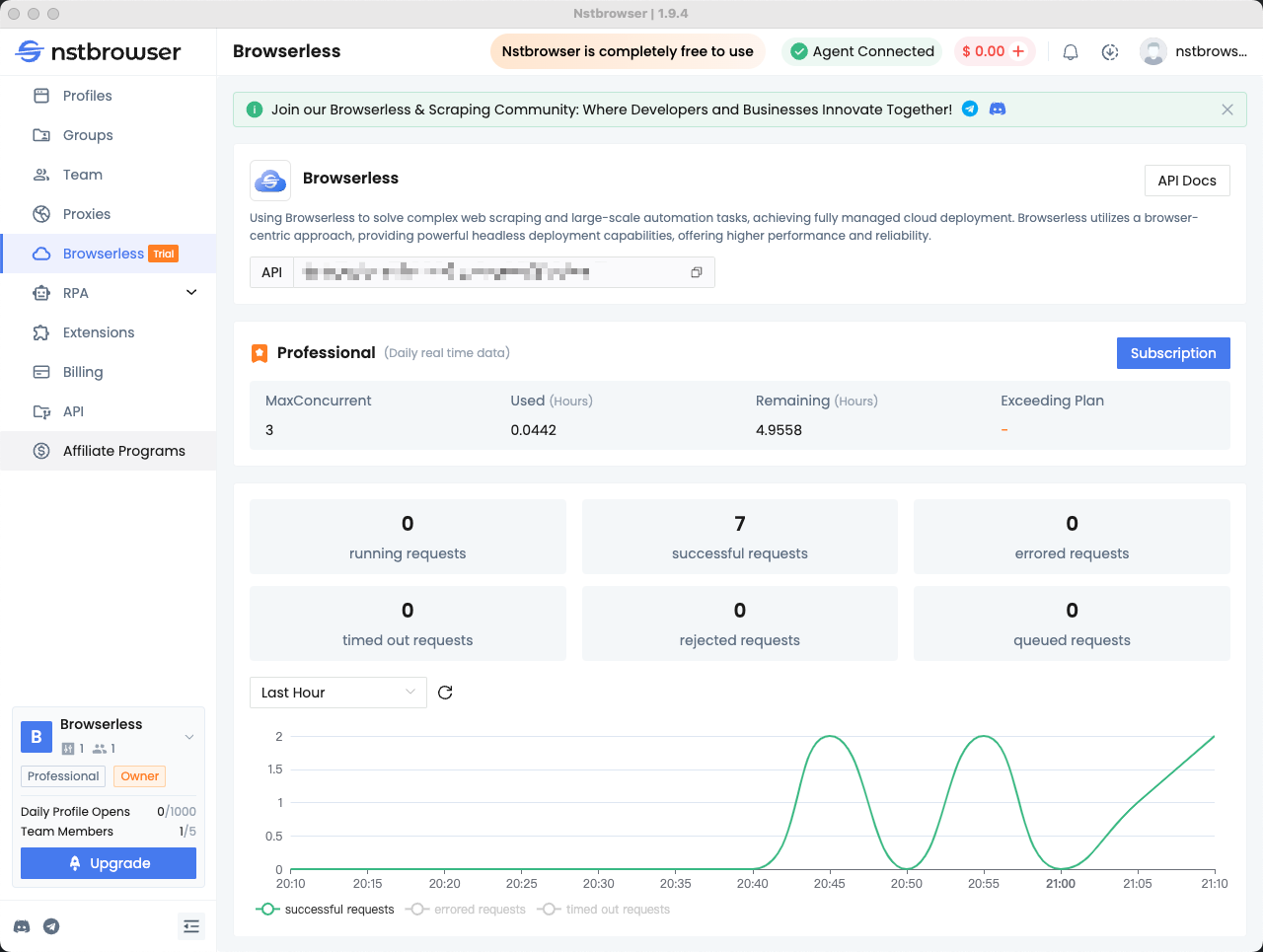 View the Browserless Dashboard