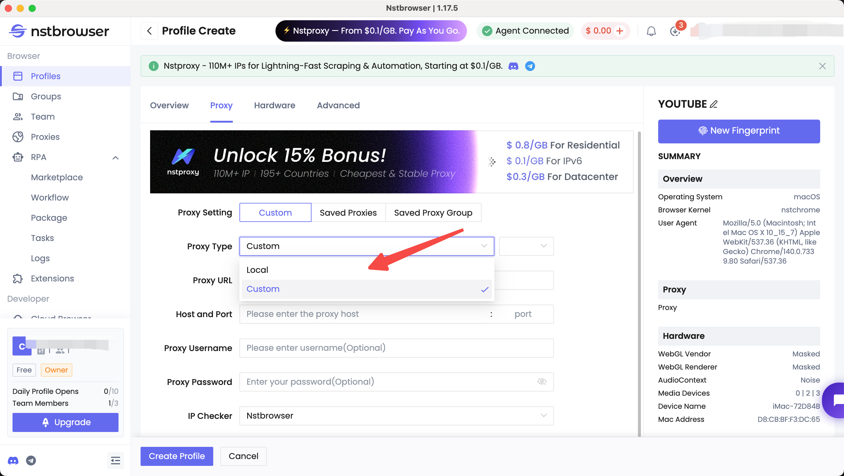Configure Proxy Settings