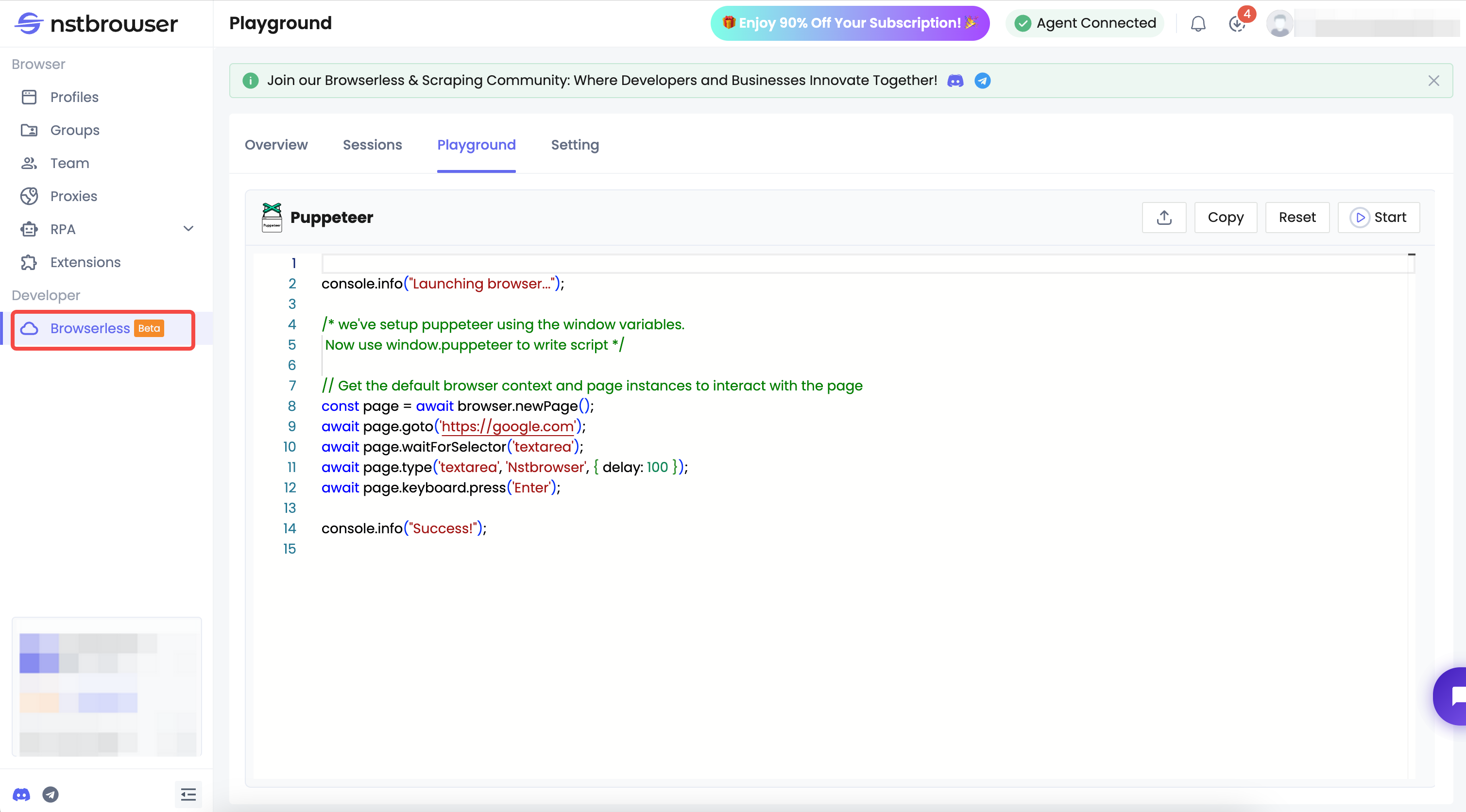 Nsbrowser Browserless