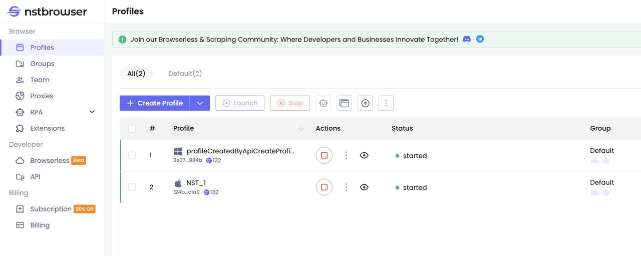 batch start API
