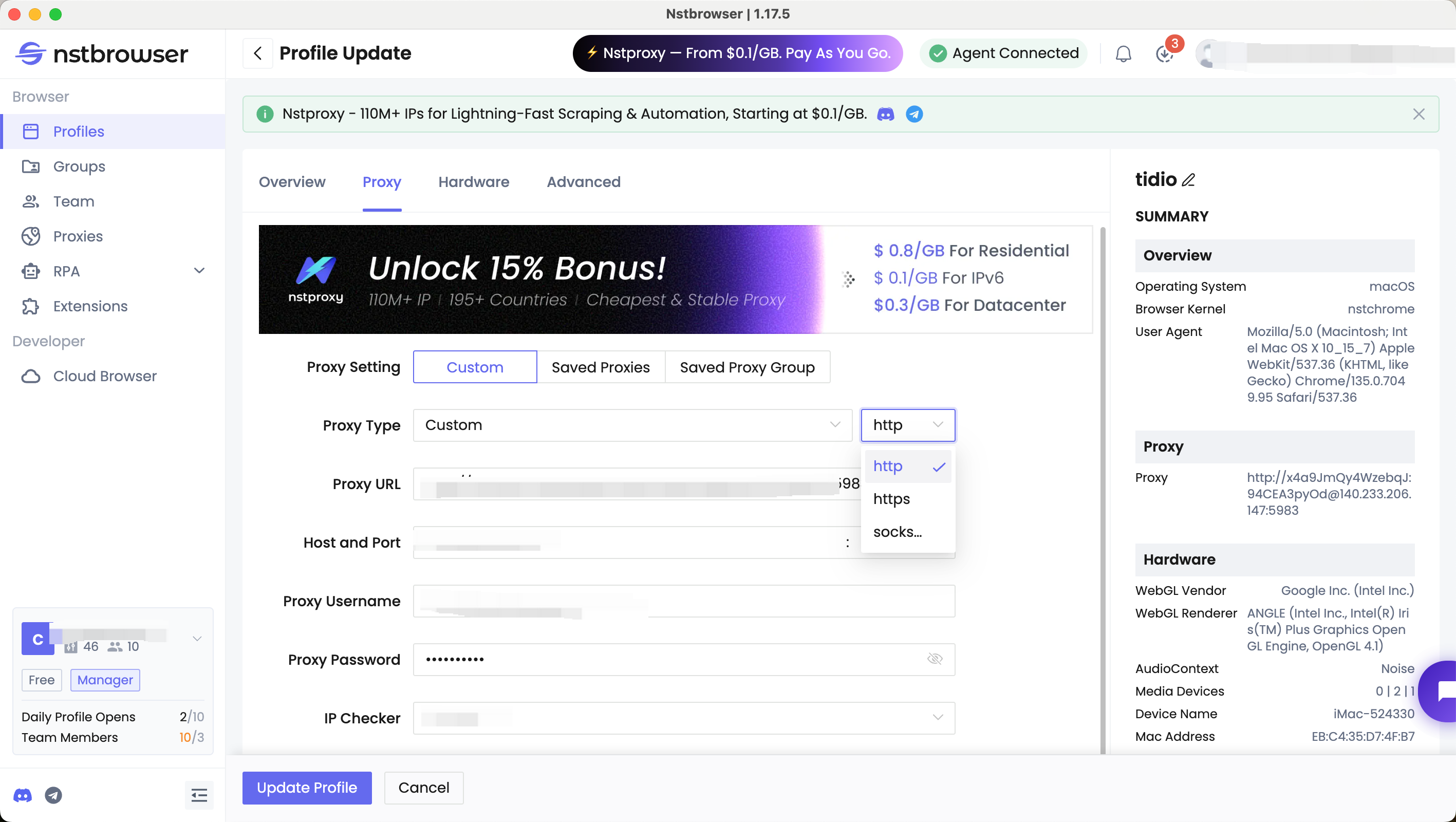 Set up Proxy Network