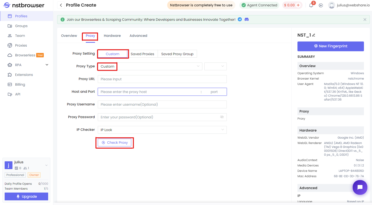 Configure Proxy